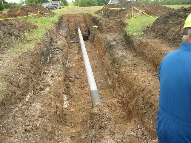 Steel Natural Gas Pipe Corroding in Soggy Soil